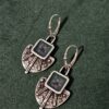 Handmade Silver-Plated Earrings with Real Dried Pressed Flowers Silver clasps