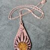 Handmade Silver Plated Pendant with Real Dried Pressed Lichen Xanthoria Parietina - Image 3