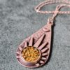 Handmade Silver Plated Pendant with Real Dried Pressed Lichen Xanthoria Parietina - Image 2