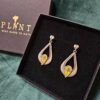 Handmade Yellow Silver-Plated Earrings with Real Dried Pressed Flowers Silver clasps - Image 4