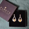 Handmade Yellow Silver-Plated Earrings with Real Dried Pressed Flowers Silver clasps