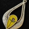 Handmade Yellow Silver-Plated Earrings with Real Dried Pressed Flowers Silver clasps - Image 3