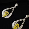 Handmade Yellow Silver-Plated Earrings with Real Dried Pressed Flowers Silver clasps - Image 5