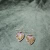 Handmade Heart Silver-Plated Earrings with Real Dried Pressed Flowers Silver clasps - Image 2