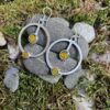 Handmade Silver-Plated Earrings with Real Dried Pressed Lichen Silver clasps