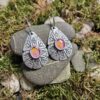 Handmade Silver-Plated Earrings with Real Dried Pressed Flowers Silver clasps